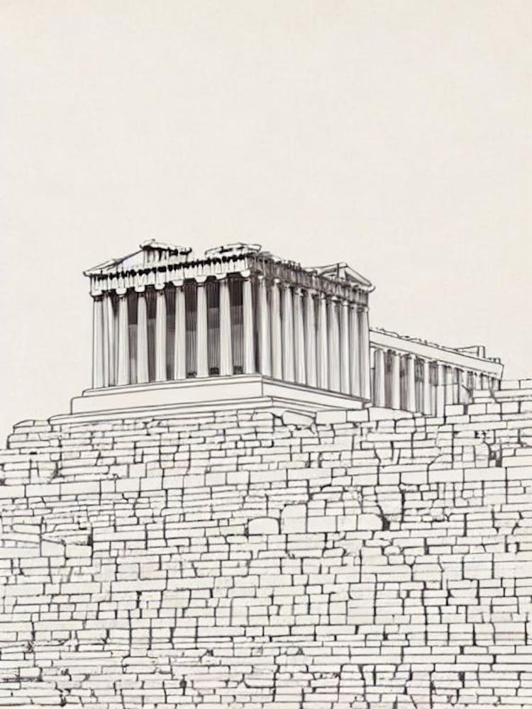 Acropolis 1 Athens Boho Landmark Illustration