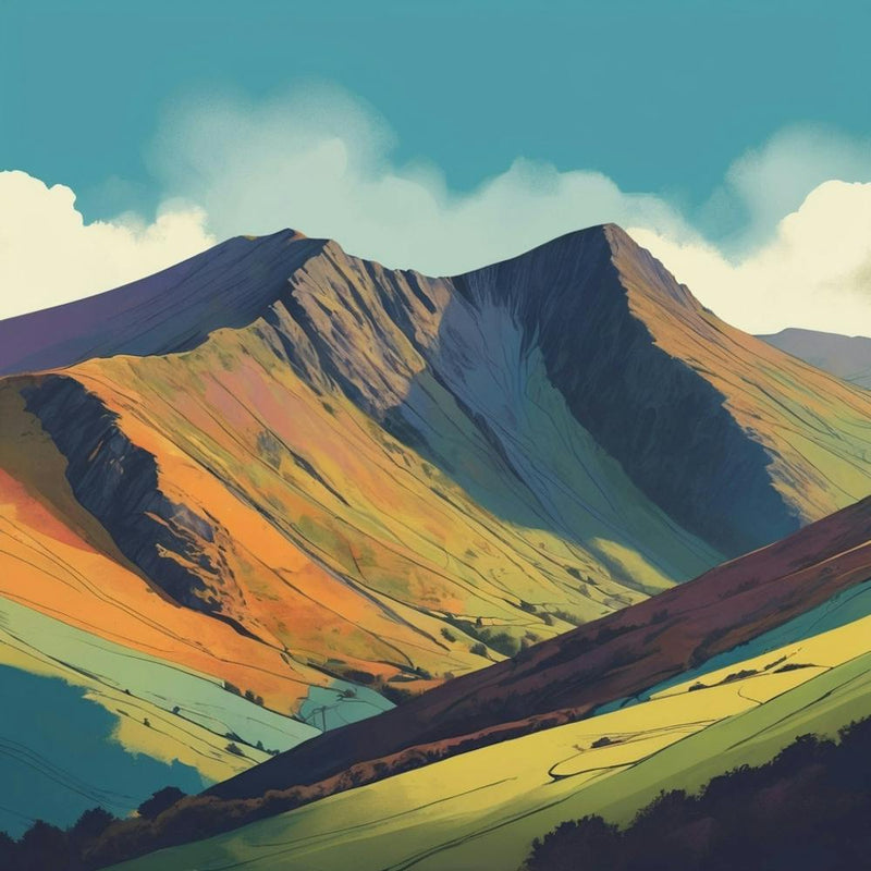 Cadair Idris Wales Colourful Mountain Illustration