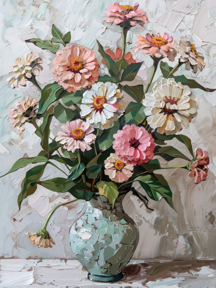 A World Of Flowers Zinnia 4 Painting