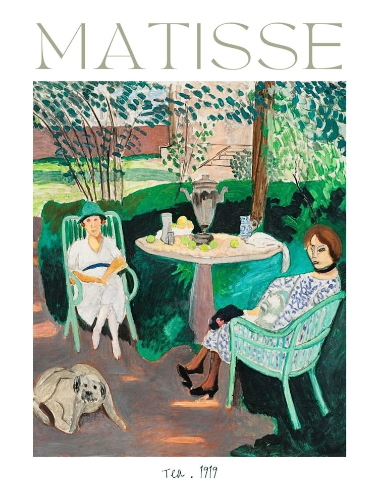 Henri Matisse Poster Print Tea HD Remastered Vibrant Original Antique Art for Feature Wall Green Colorful Garden at Collioure, France in 1919