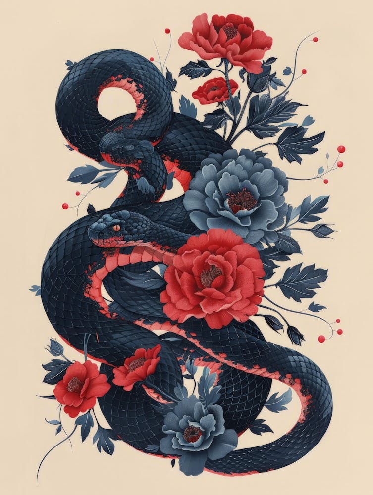 Snake And Roses