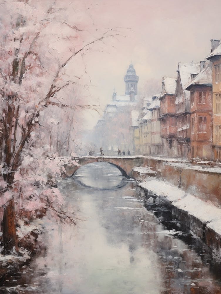Dreamy Winter Painting Strasbourg France 1