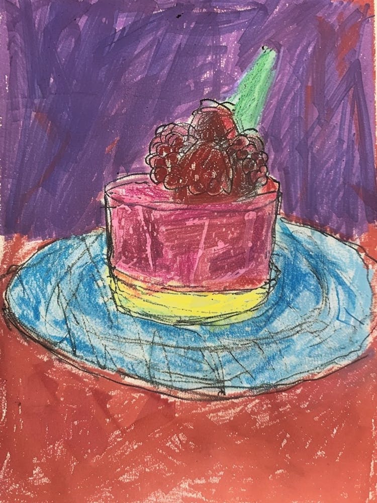 Blackberry Jelly Rasperry Dessert Scribble Illustration