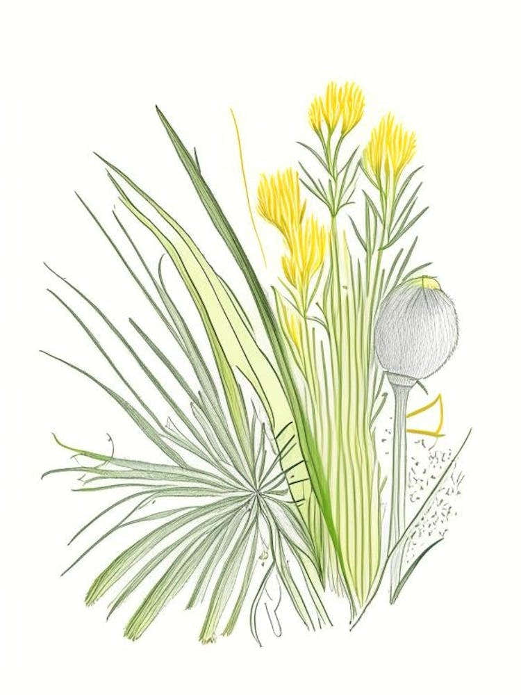 Lemon Grass Spices And Herbs Pencil Illustration 4