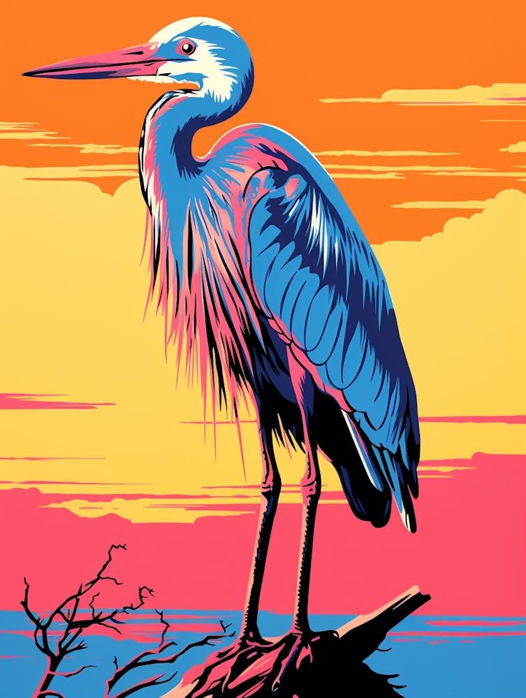 Andy Warhol Stil Vogel Kanadareiher 4