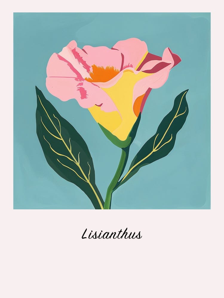 Lisianthus 1 Square Flower Illustration Poster