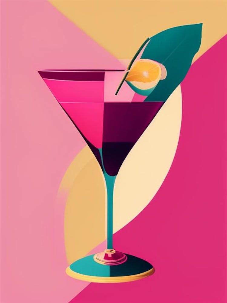 French MCocktail Poster artini Pop Matisse Cocktail Poster