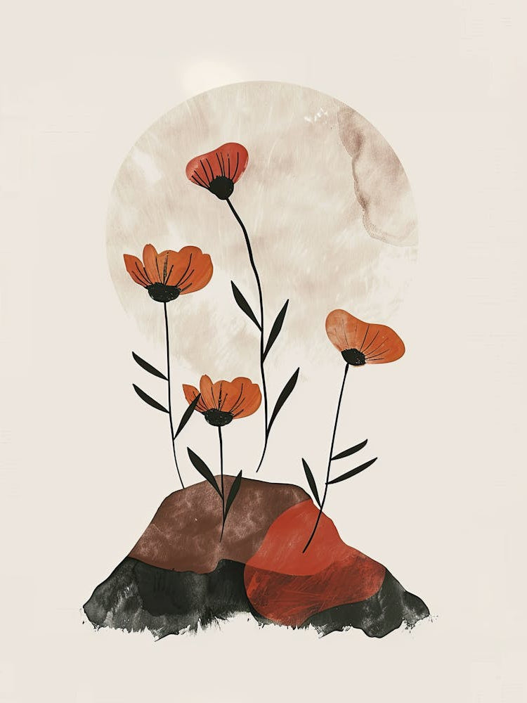 Sunset Geometry Mid Century Rhythms