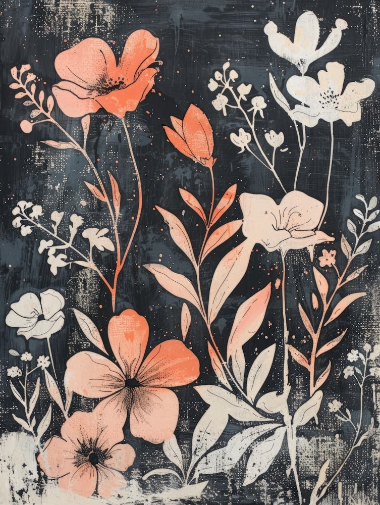Flowers On A Black Background 5