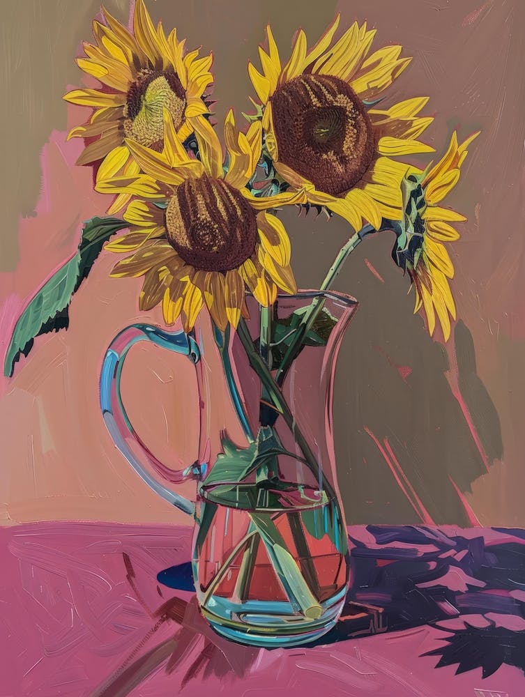 Sunflowers In A Pitcher 1
