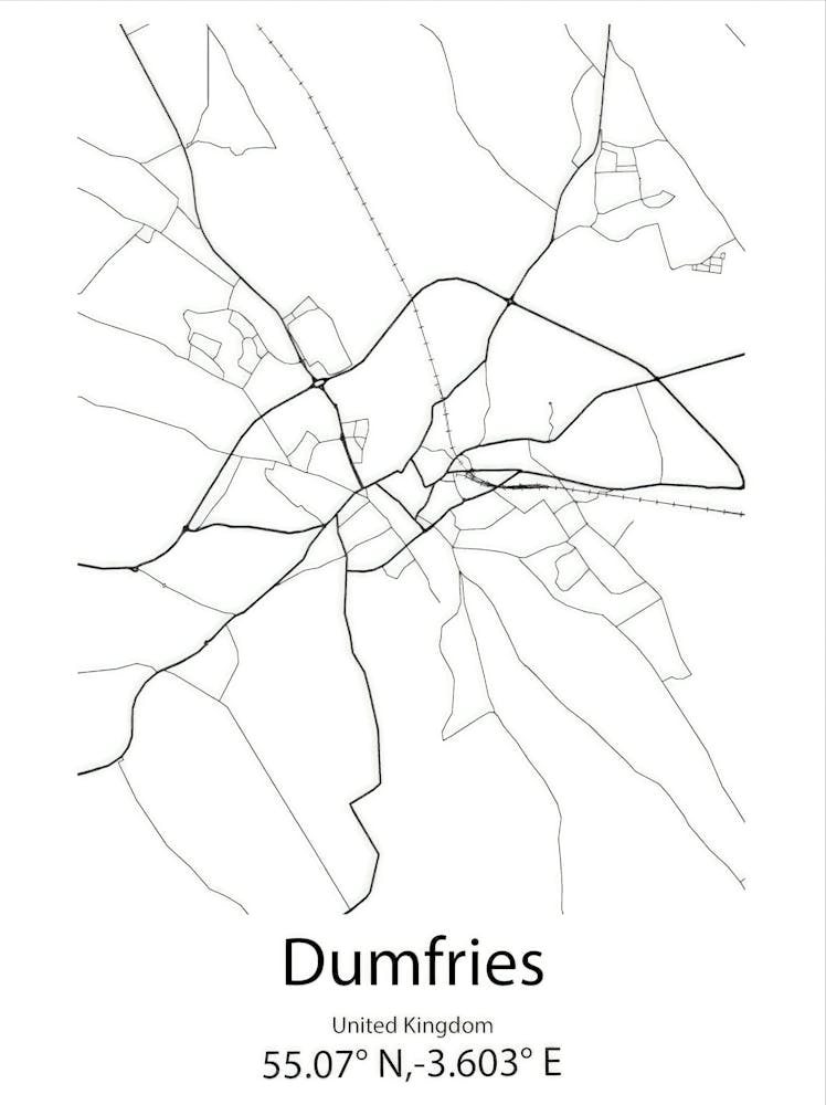 Dumfries,United Kingdom Minimalist Map