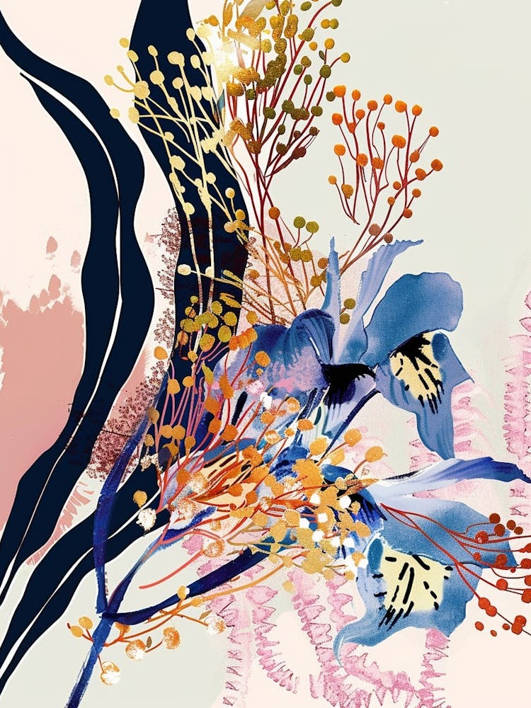 Colourful Flower Illustration Gypsophila 6