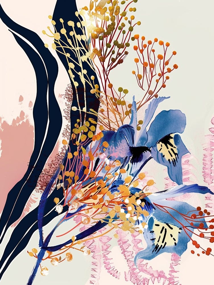 Colourful Flower Illustration Gypsophila 6