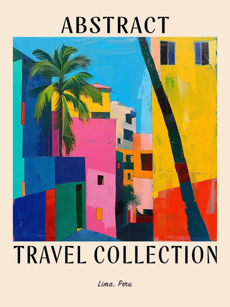 Abstraktes Reisekollektions-Poster Lima Peru 3