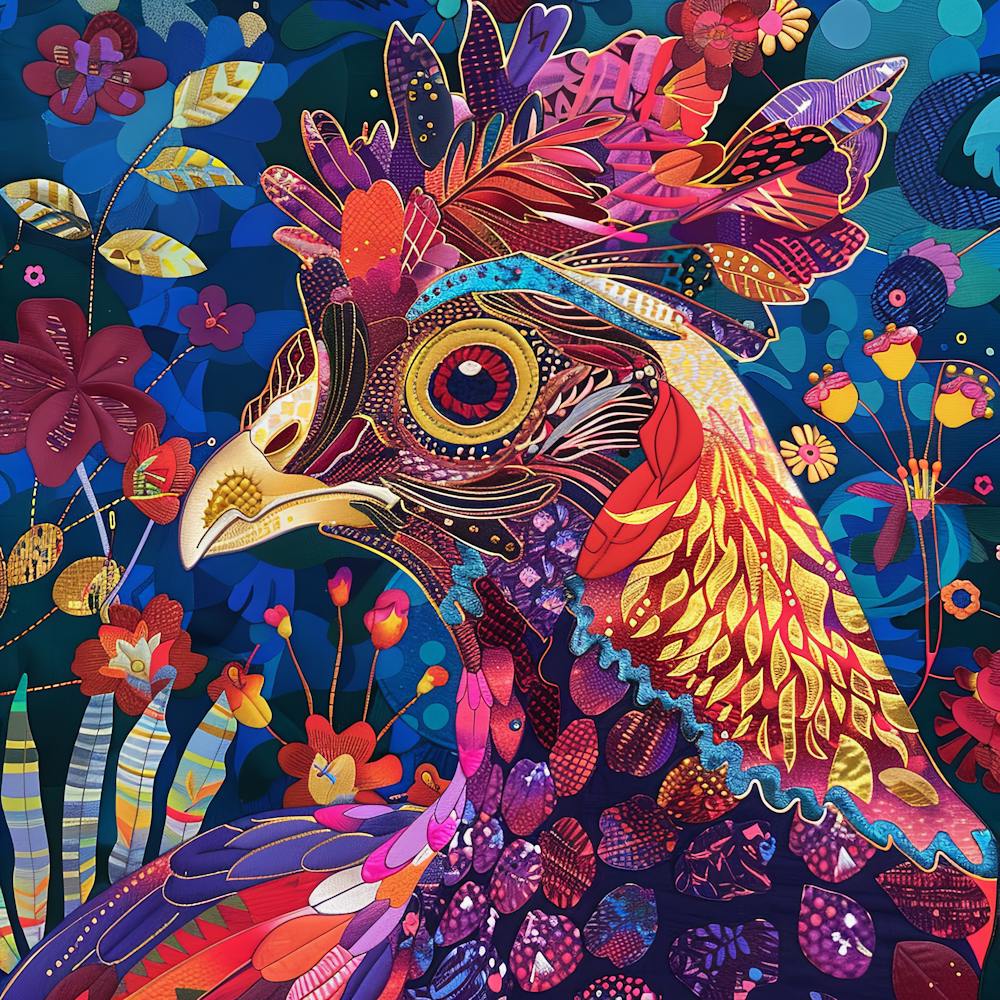 Patchwork Quilted Guinea Fowl 1