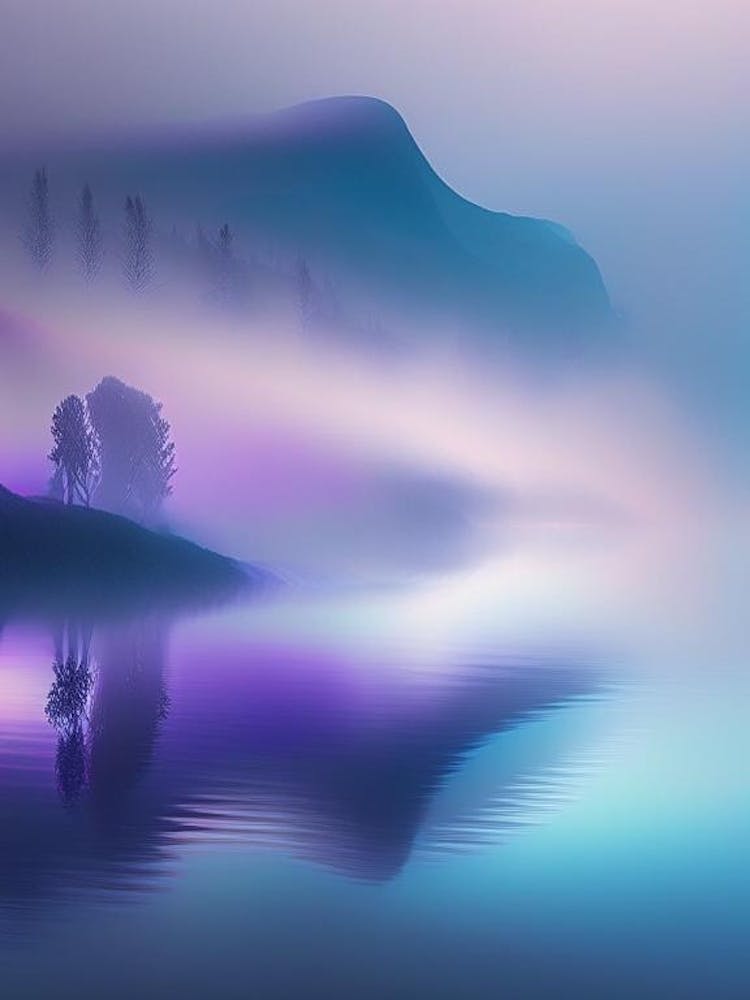 Nebel, Wasserlandschaft Holografisch 1