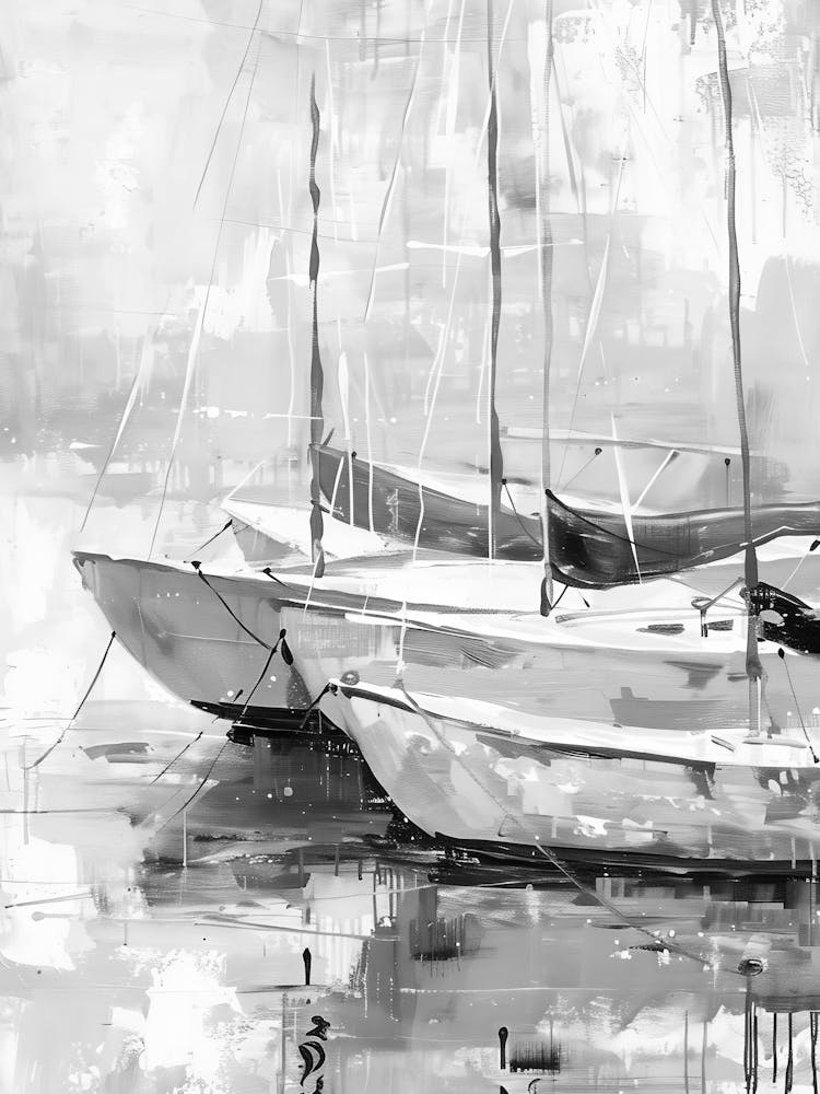 Black And White Sailboats