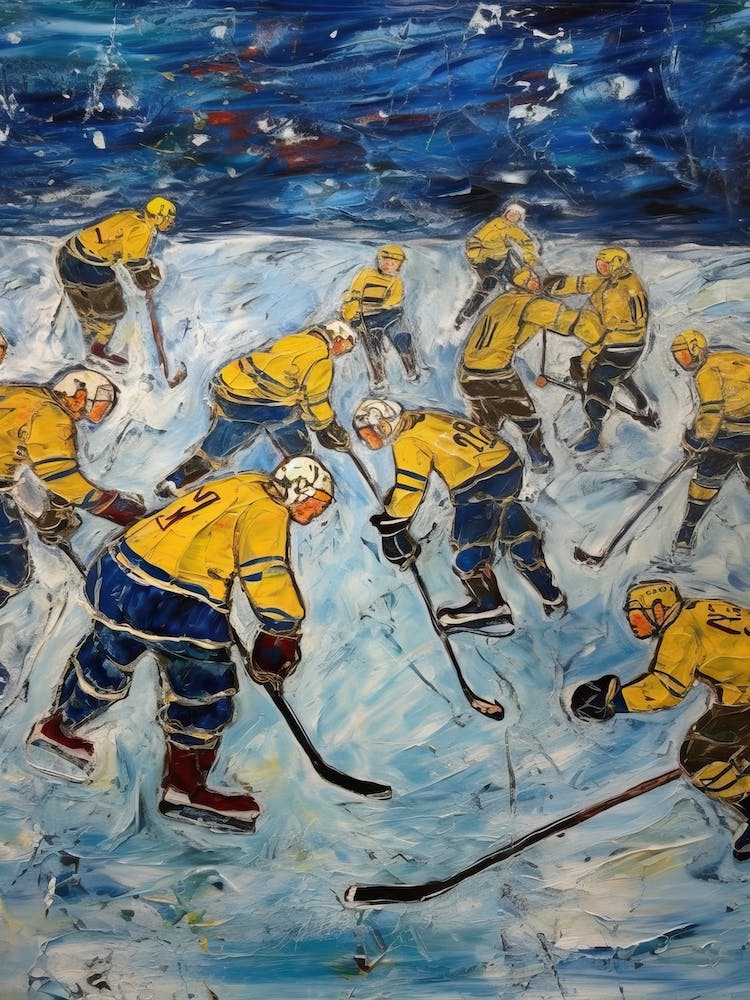 Ice Hockey In The Style Of Van Gogh 2