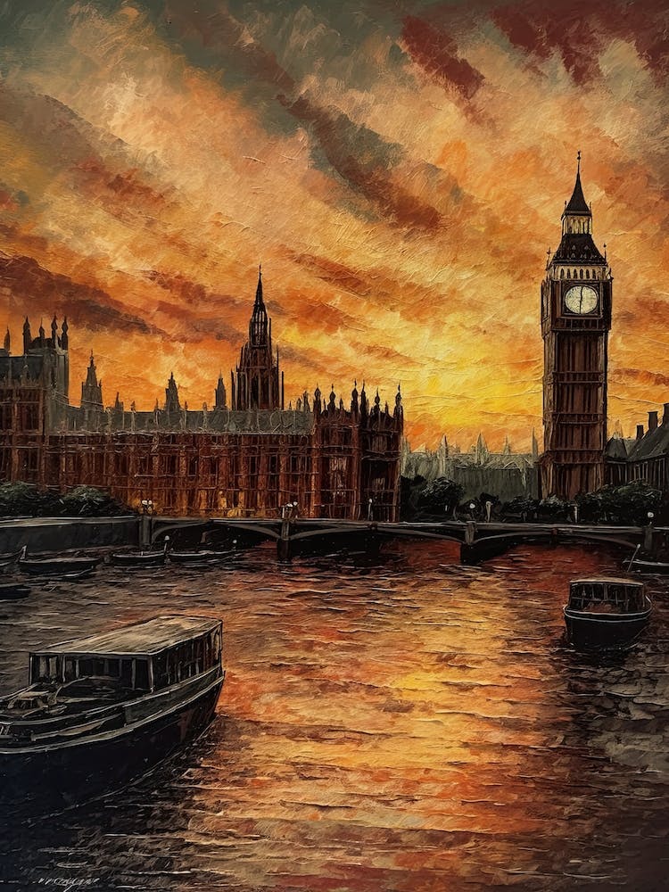 London England Van Gogh Style 1