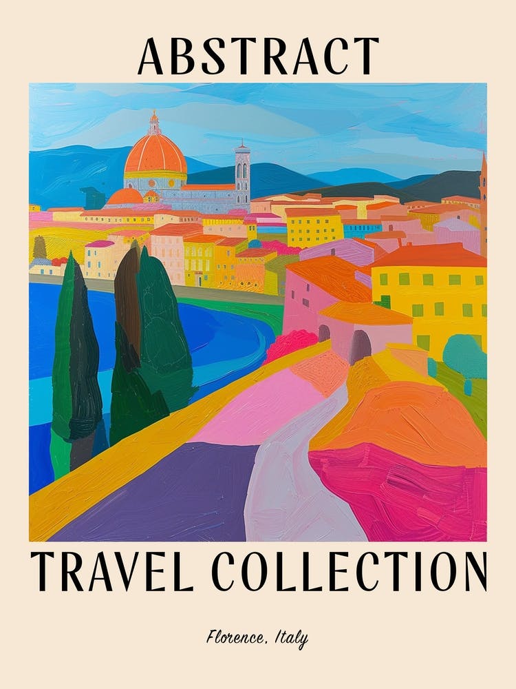 Abstract Travel Collection Poster Florence Italy 2