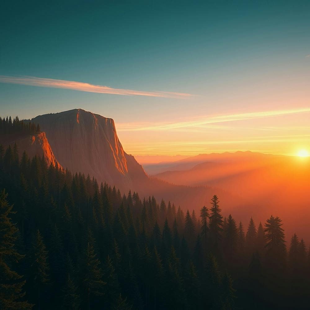 Sunrise Over Yosemite National Park