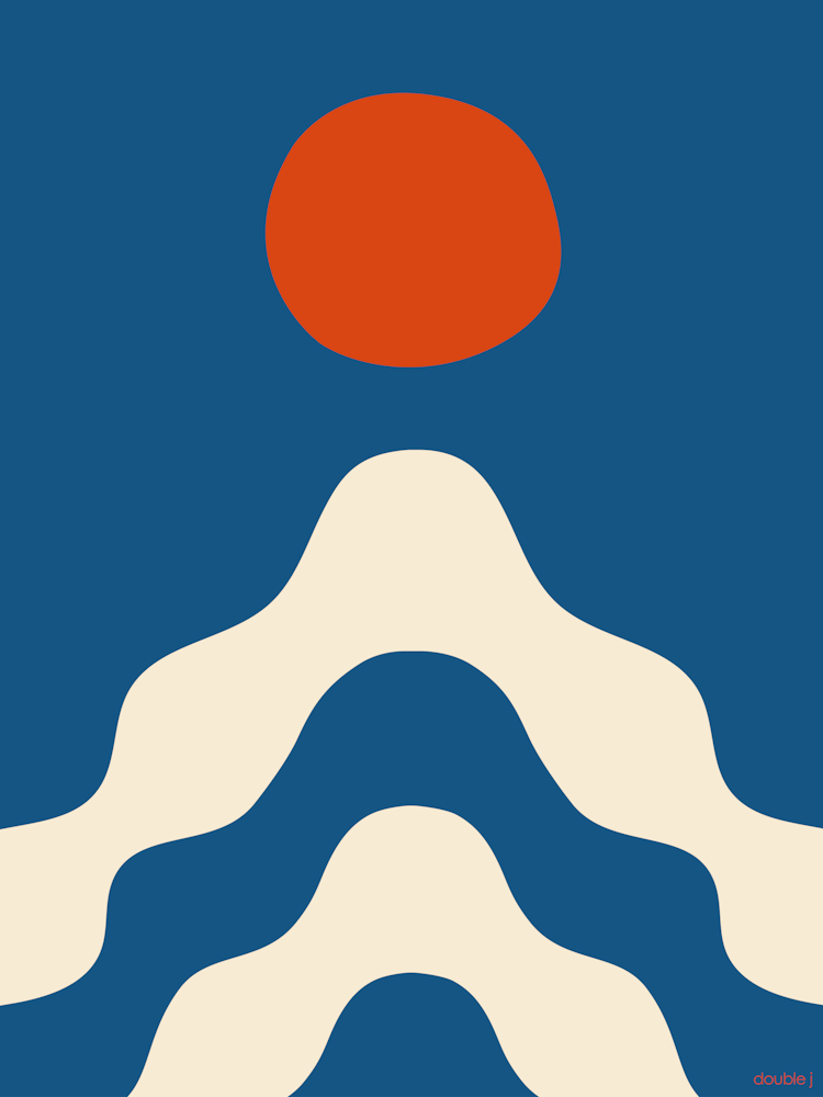 Open Your Mind Blue And Off White Playful Wavy