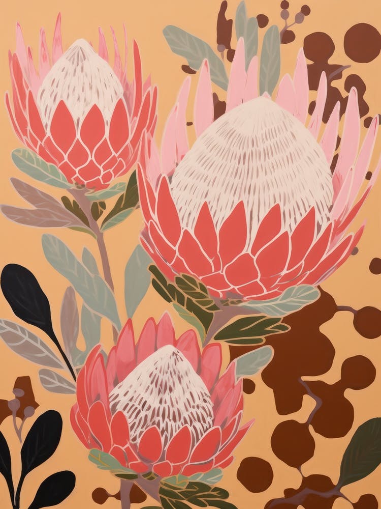 Proteas Blume Große Kräftige Illustration 4
