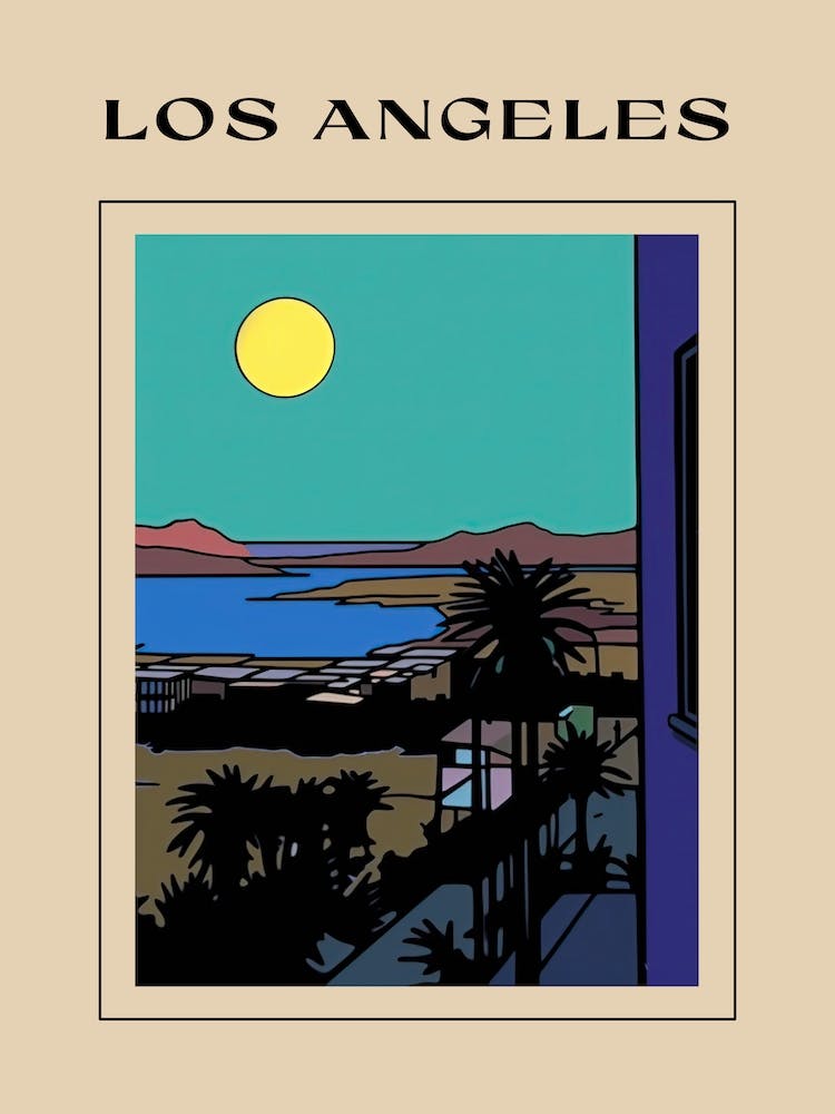 Minimal Design Style Of Los Angeles, Usa 4 Poster