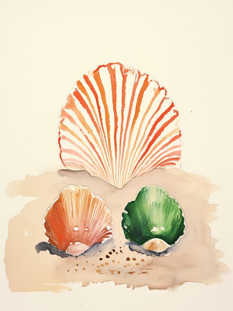 Watercolor Seashells 1