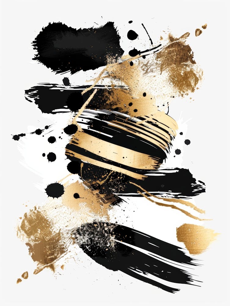 Gold And Black Abstract Painting 24