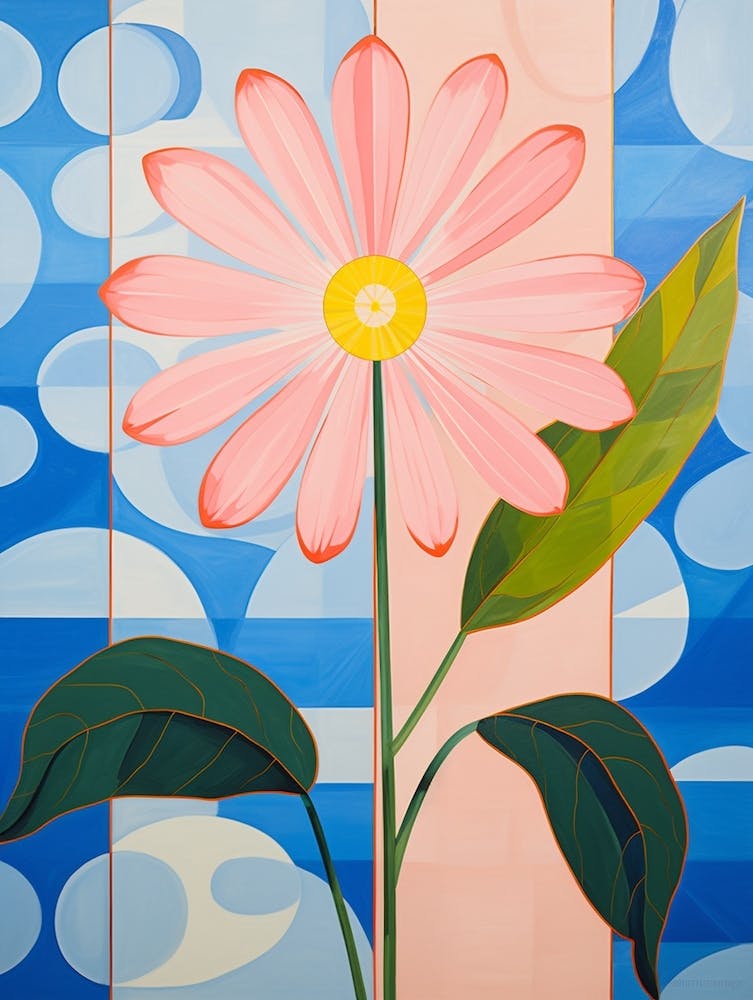 Daisy 6 Hilma Af Klint Inspired Pastel Flower Painting