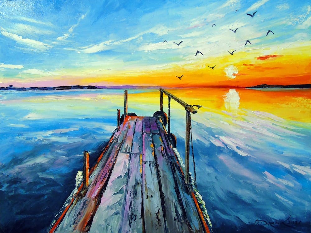 Sunset by the River Pier