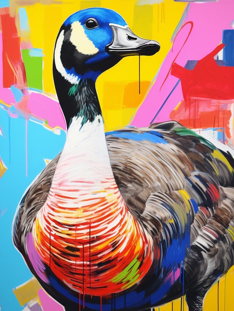 Peinture d'oiseau colorée Bernache du Canada 2