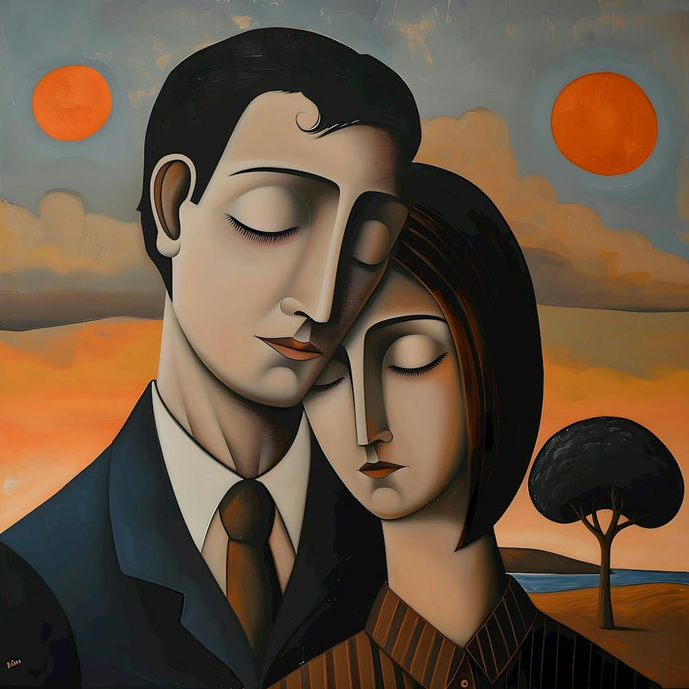 Eternal Embrace at Dusk.