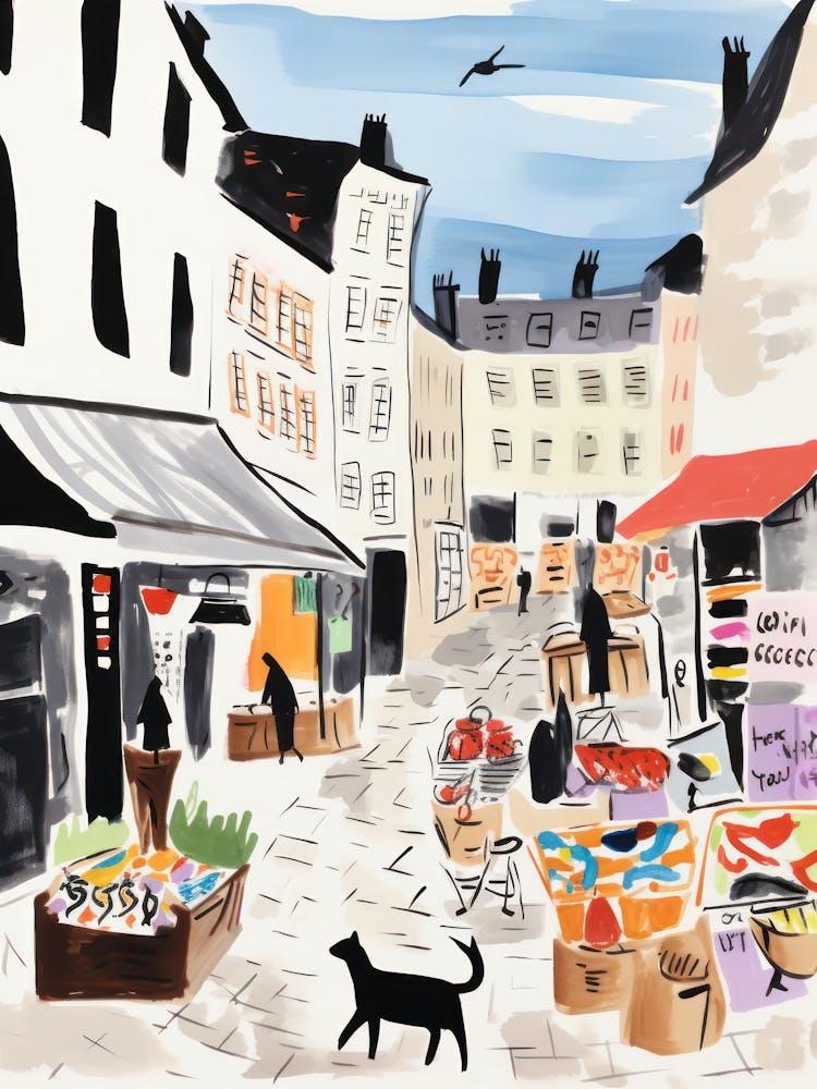 The Food Market In Lyon 1 Illustration