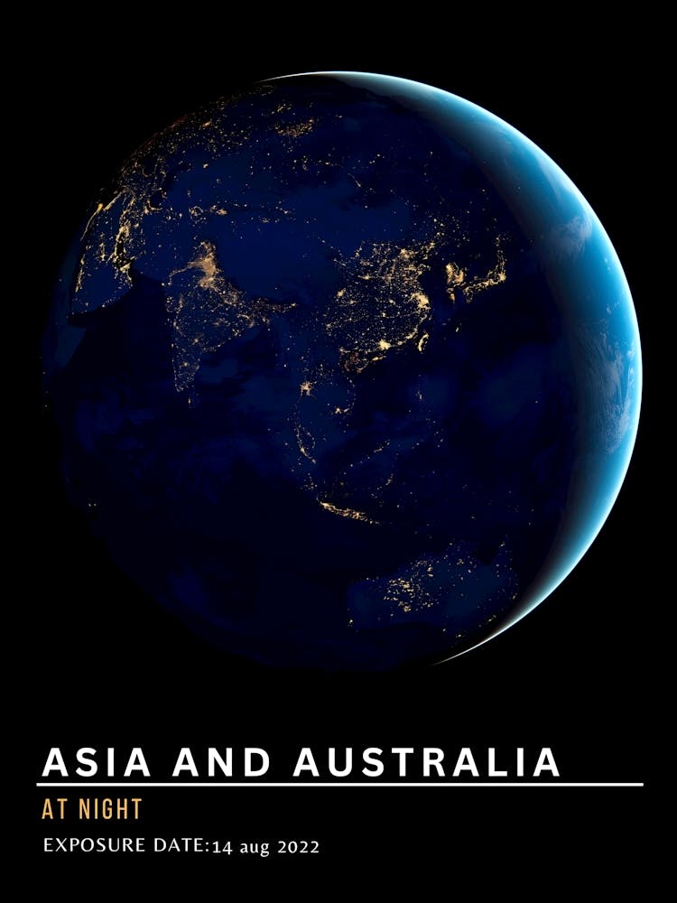 Asia And Australia At Night 1