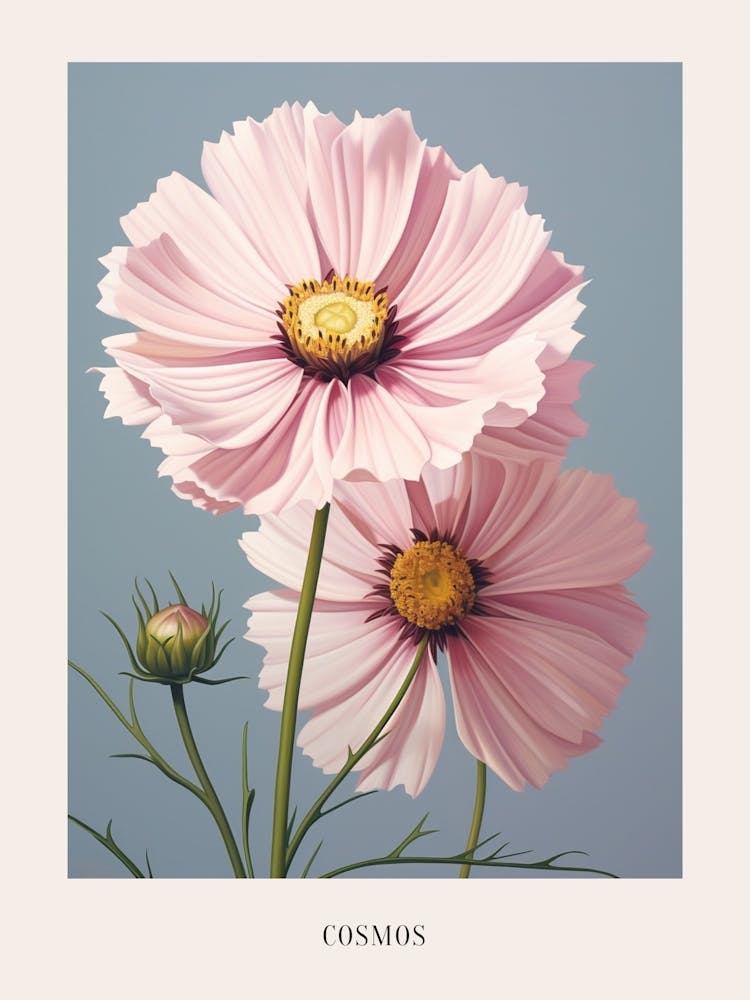 Floral Illustration Cosmos 3 Poster