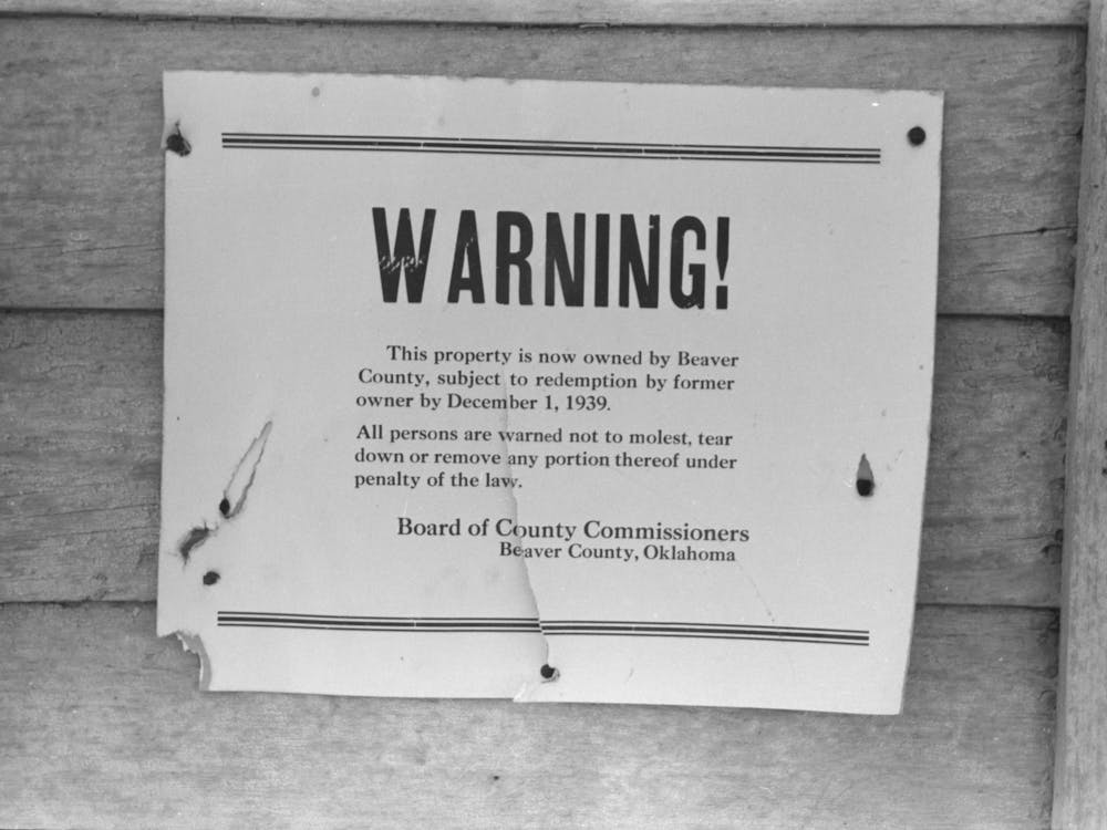 Sign On Building In Forgan, Oklahoma, Ghost Dust Town By Russell Lee