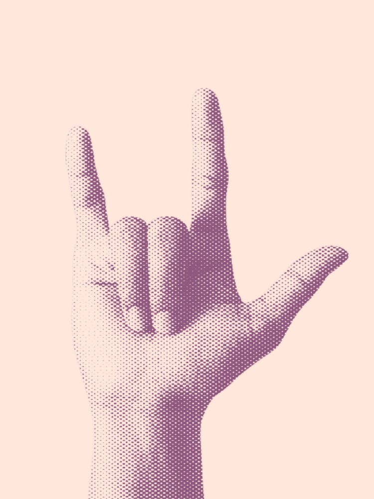 Beige Rock Hand Sign