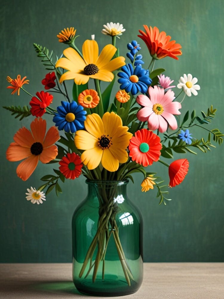 Colorful Flowers In A Vase 3