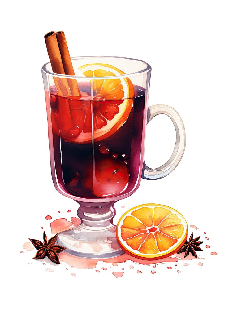 Mulled Wine, Gluhwein, Christmas art 1