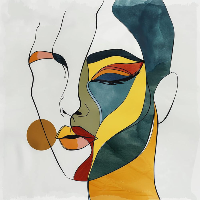 Abstract Portrait Of A Woman - abstract art, abstract painting  city wall art, colorful wall art, home decor, minimal art, modern wall art, wall art, wall decoration, wall print colourful wall art, decor wall art, digital art, digital art download, interi