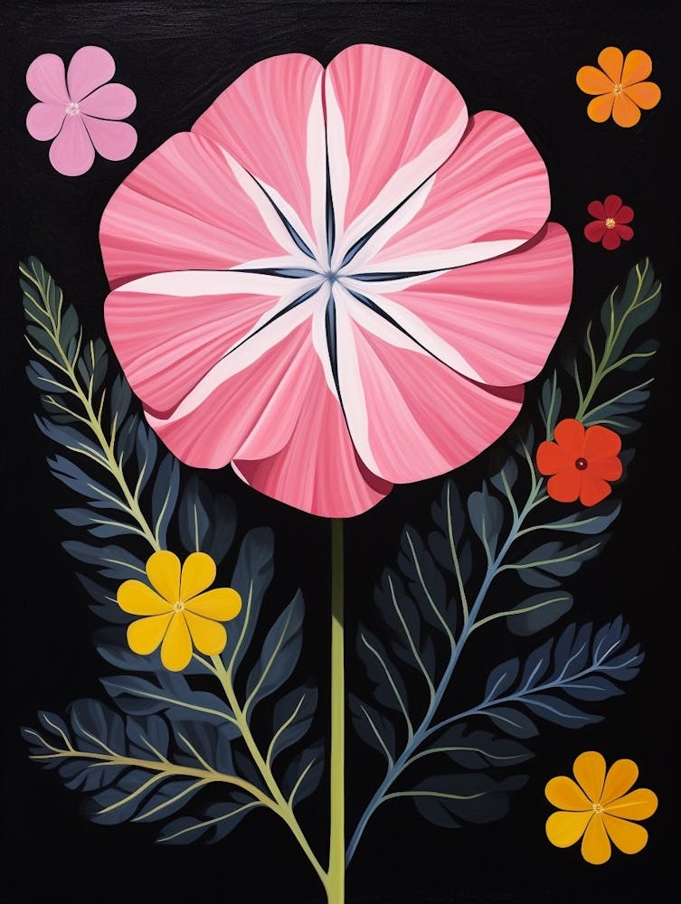 Phlox 1 Hilma Af Klint Inspired Flower Illustration