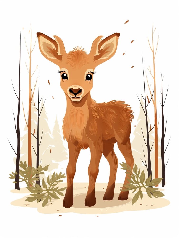 Baby Animal Illustration  Moose 3