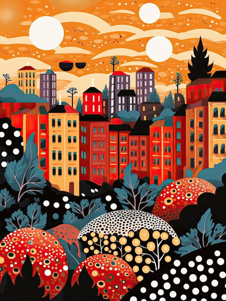 Stockholm, Illustration In The Style Of Pop Art 1