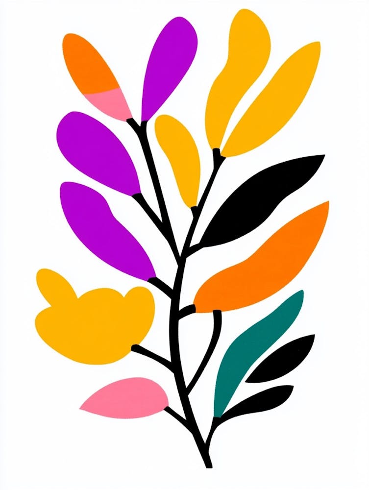 Colorful Leaves On A Branch