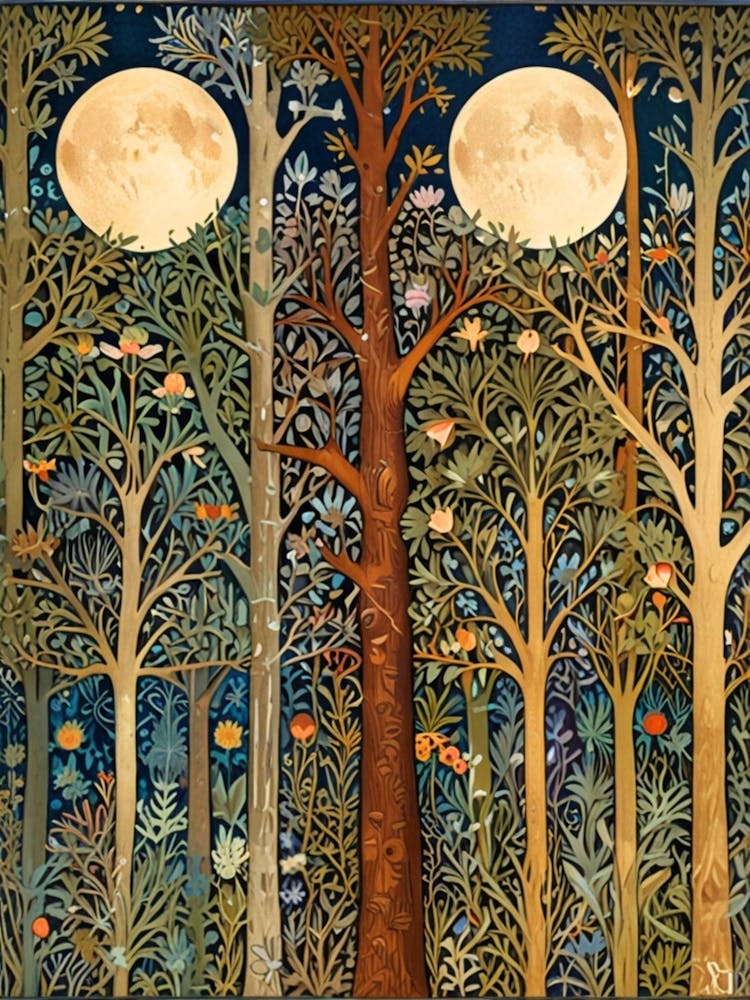 William Morris Moonlight In The Forest 240