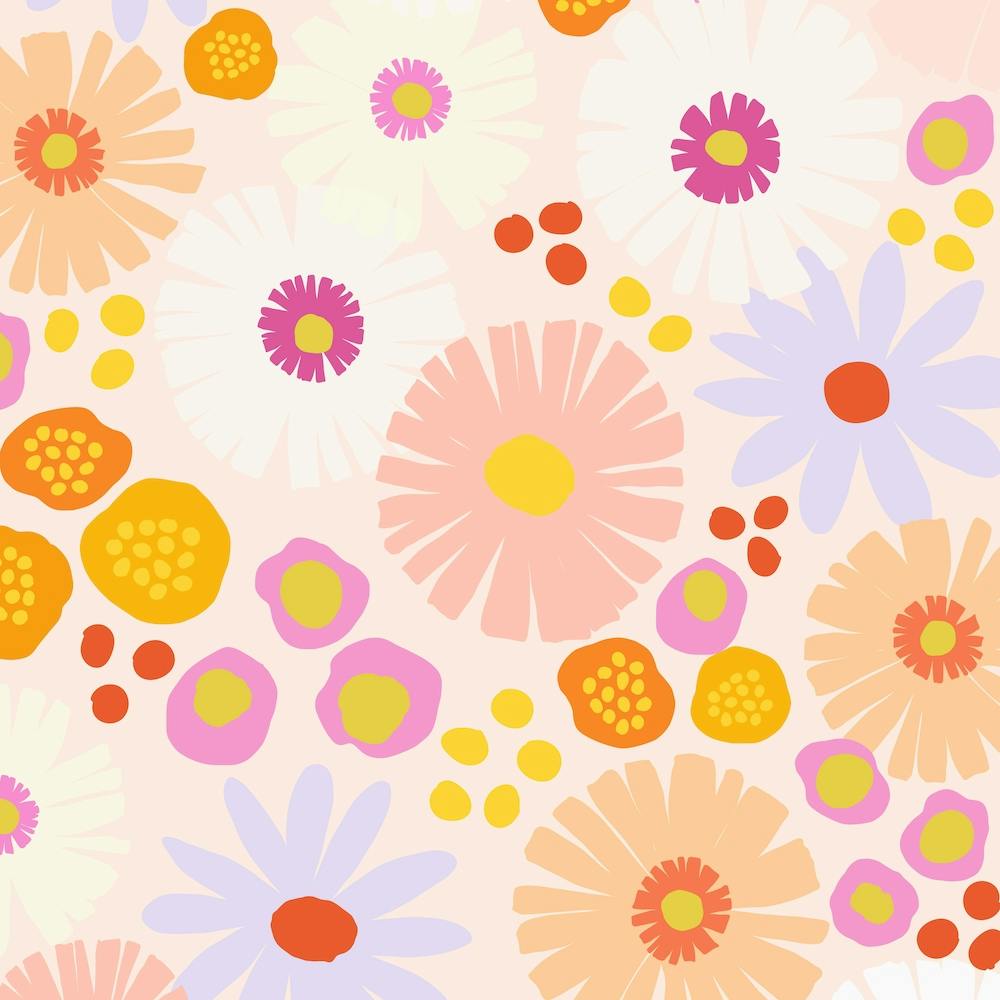 Mod Daisies In Blush Square