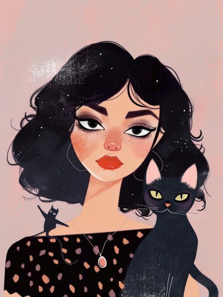 Fille au Chat Noir 1