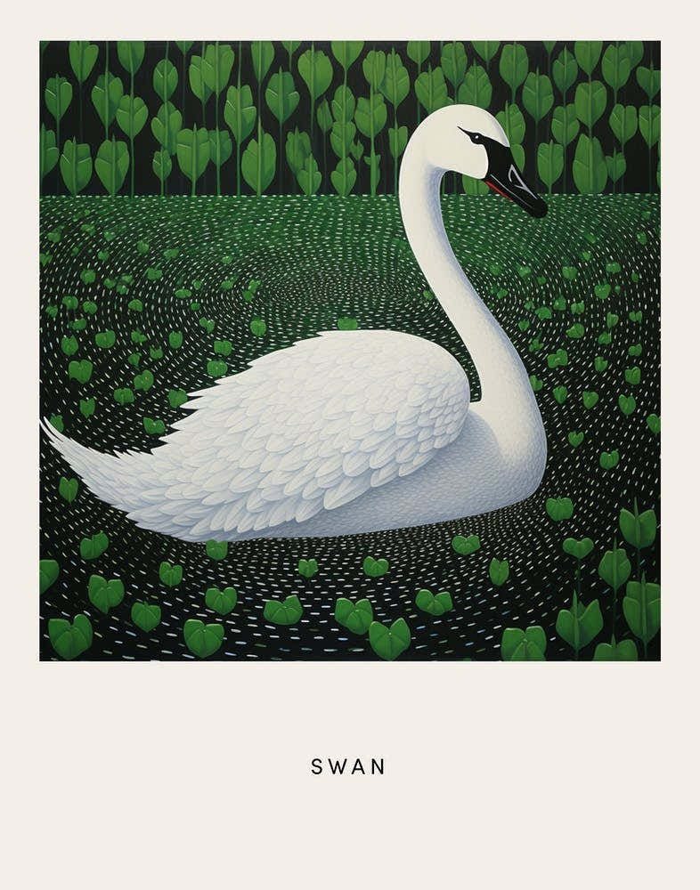 Ohara Koson Inspired Bird Painting Swan 3 Poster